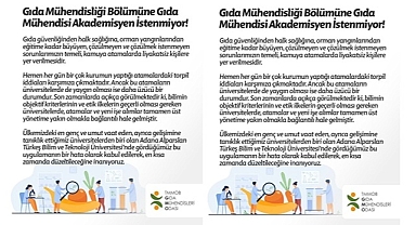 GIDA MÜHENDİSLİĞİ BÖLÜMÜNE GIDA MÜHENDİSİ AKADEMİSYEN İSTENMİYOR