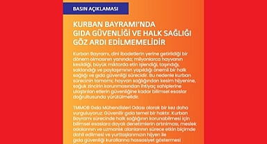 KURBAN BAYRAMI'NDA GIDA GÜVENLİĞİ VE HALK SAĞLIĞI GÖZ ARDI EDİLMEMELİDİR